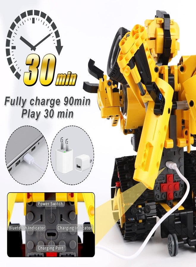 Sciencow 2-in-1 Build a Robot Kit, Remote & APP Controlled Robotic Building Blocks Toys STEM Projects for Kids Ages 8 9 10 11 12 13 14,Chirstmas Birthday Gift for Boys (RC Car) - Image 5